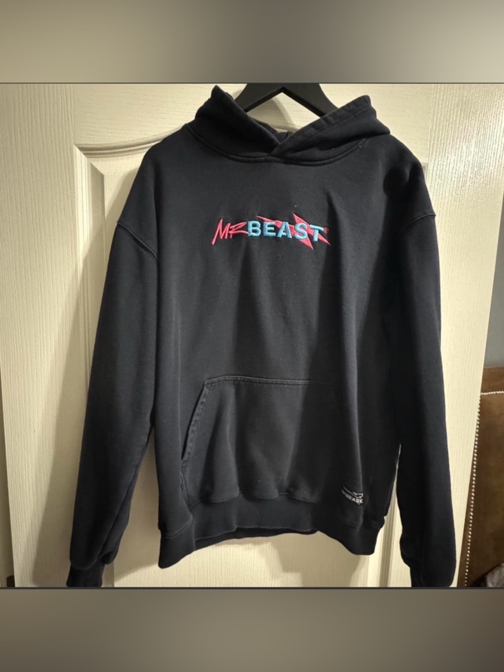 Mr. Beast Embroidered Logo Hoodie - Mens